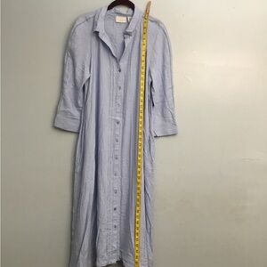 Calypso St. Barth Light Blue Button-Down Midi Dress